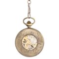 Orange And White Flower Burst Hunter Pocket Watch