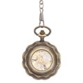 Brass Rose Petal Half Hunter Pocket Watch