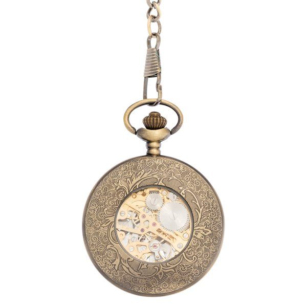 Back-19 Geometric Flower Half Hunter Pocket Watch