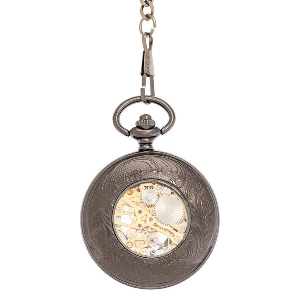 Back-20 Dark Metal Valentine Half Hunter Pocket Watch