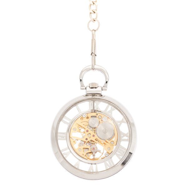 Back-48 Silver See-through Pocket Watch