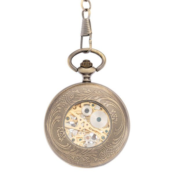 Back-61 Oval Centre Flower Half Hunter Pocket Watch