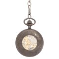Black Daisy With Triangles Half Hunter Pocket Watch