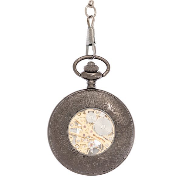 Black Daisy With Triangles Half Hunter Pocket Watch