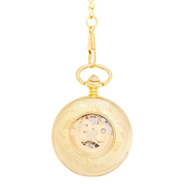Back-8 Smooth Gold Full Hunter Pocket Watch