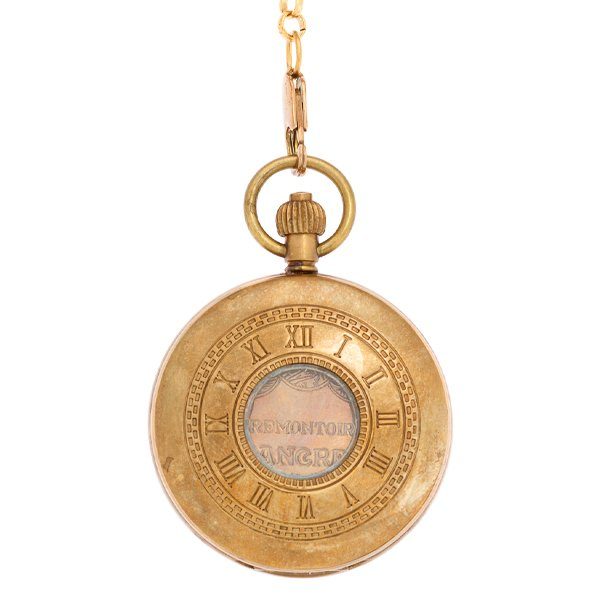 Classic Antique Finish Gold Half Hunter Pocket Watch