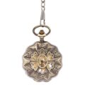 Brass Rose Petal Half Hunter Pocket Watch