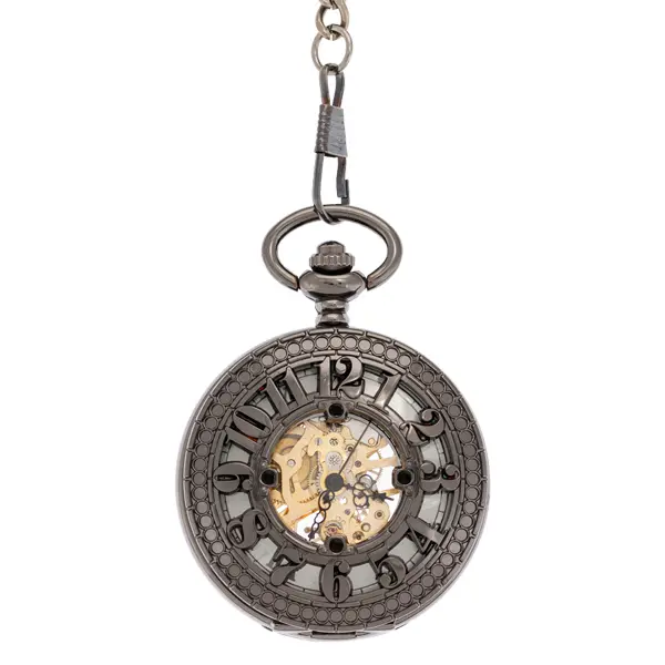 Big Black Numbers Half Hunter Pocket Watch
