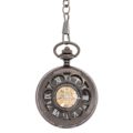 Black Daisy With Triangles Half Hunter Pocket Watch