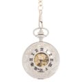 Silver And Black Half Hunter Pocket Watch