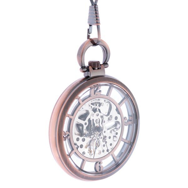Oblique-15 See-through Skeleton Pocket Watch
