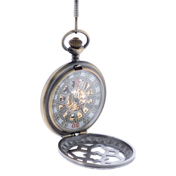 Oblique-19 Geometric Flower Half Hunter Pocket Watch