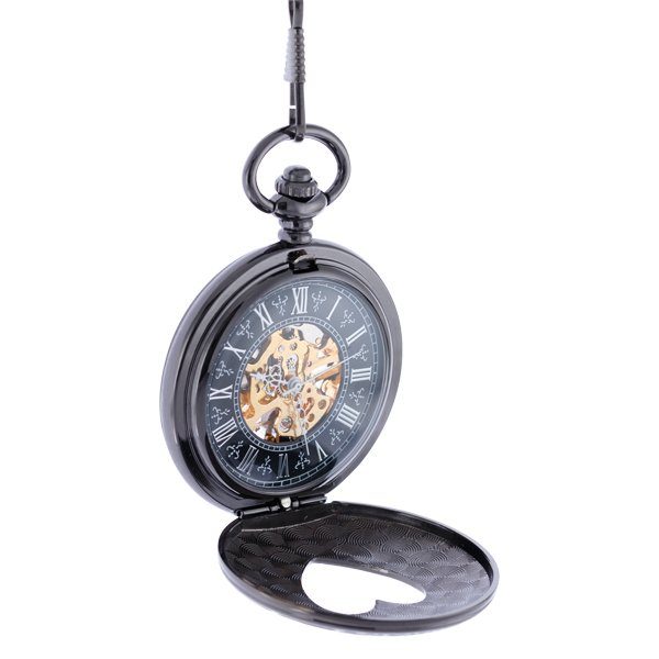 Oblique-20 Dark Metal Valentine Half Hunter Pocket Watch