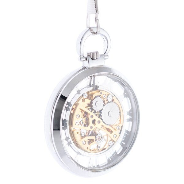 Oblique-48 Silver See-through Pocket Watch