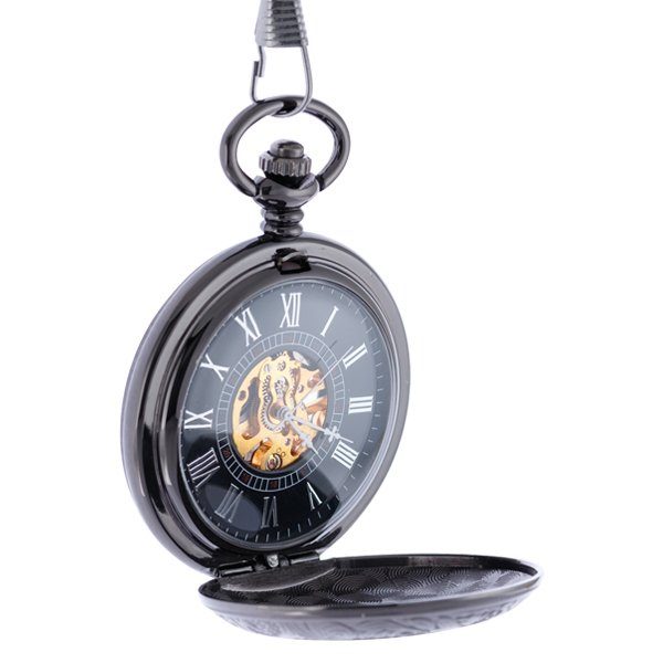 Dark Metal Swirl Half Hunter Pocket Watch