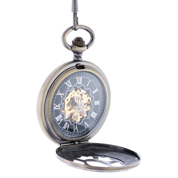 Oblique-61 Oval Centre Flower Half Hunter Pocket Watch