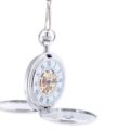 Silver And Black Half Hunter Pocket Watch