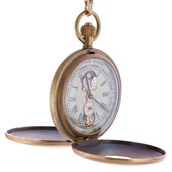Classic Antique Finish Gold Half Hunter Pocket Watch
