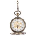 Brass Rose Petal Half Hunter Pocket Watch
