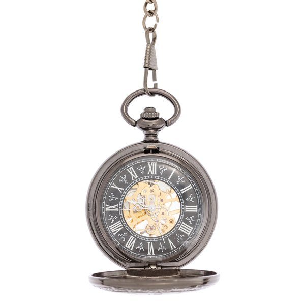 Open-20 Dark Metal Valentine Half Hunter Pocket Watch