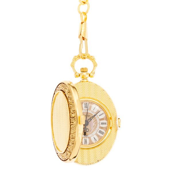 Gold Oval Hunter Pocket Watch