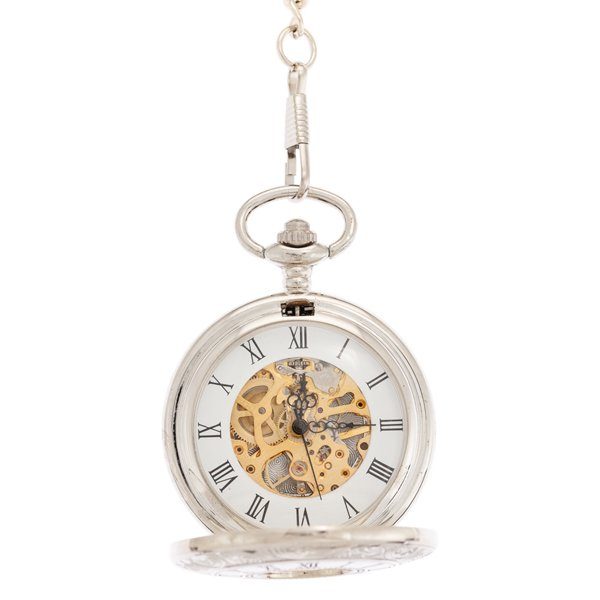 Open-7 Roman Numeral Half Hunter See-through Pocket Watch