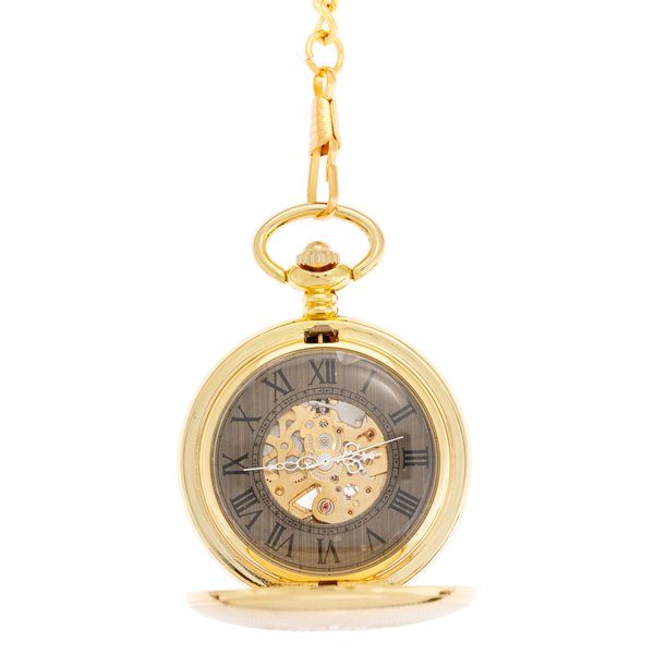 Open-8 Smooth Gold Full Hunter Pocket Watch
