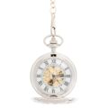Silver And Black Half Hunter Pocket Watch