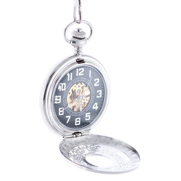 Oblique-43 Silver Ringlet Half Hunter Pocket Watch