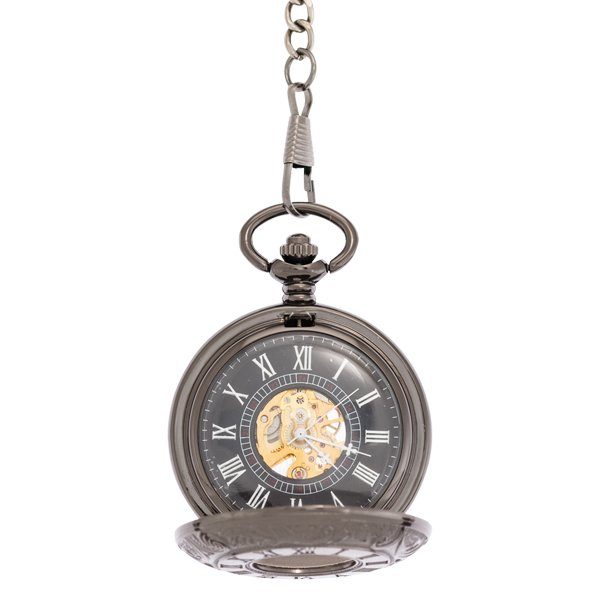 Dark Metal Swirl Half Hunter Pocket Watch