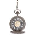 Black Daisy With Triangles Half Hunter Pocket Watch