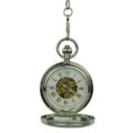 Silver Vintage Car Double Hunter Fob Watch