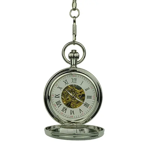 Silver Vintage Car Hunter Fob Watch