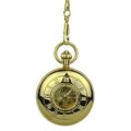 Polished Gold Roman Numeral Half Hunter Fob Watch