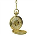 Polished Gold Roman Numeral Half Hunter Fob Watch