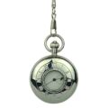 Polished Silver Roman Numeral Half Hunter Fob Watch