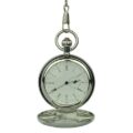 Polished Silver Roman Numeral Half Hunter Fob Watch