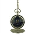 Glossy Black Rose Garden Hunter Pocket Watch