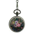 Ceramic Rose Garden Hunter Pocket Watch