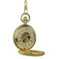 Gold Rope and Rose Hunter Pocket Watch