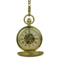 Polished Gold Floral Spheres Hunter Fob Watch