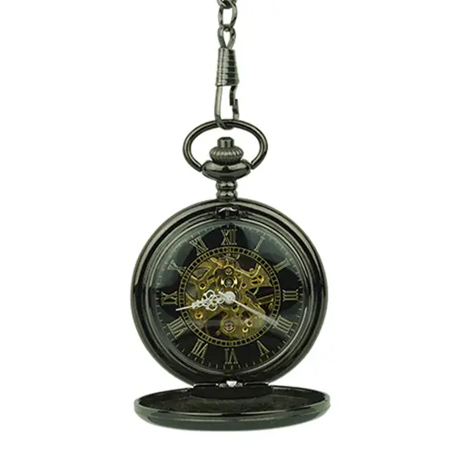 Polished Black Hunter Fob Watch