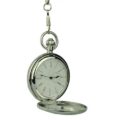 Polished Silver Roman Numeral Half Hunter Fob Watch