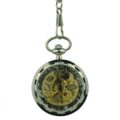 Silver Gear Open Dial Pocket Watch
