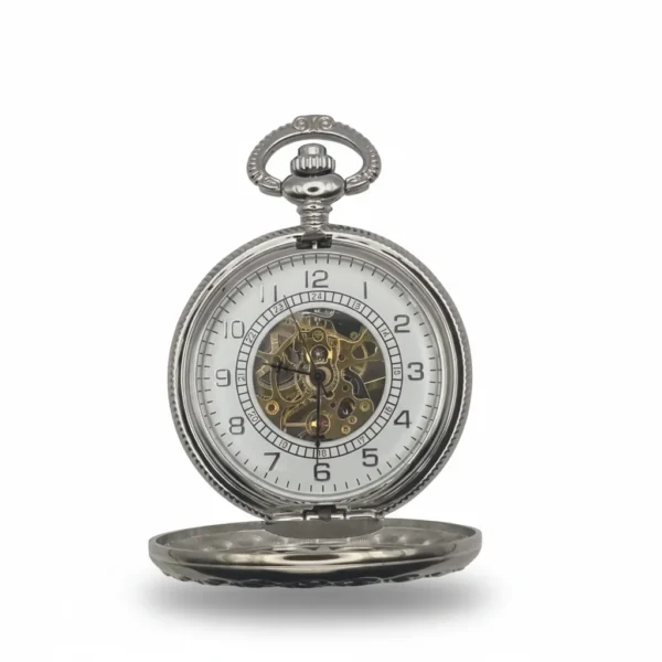 FAC-011-pocket-watch-1 Intricate Rose Half Hunter Pocket Watch