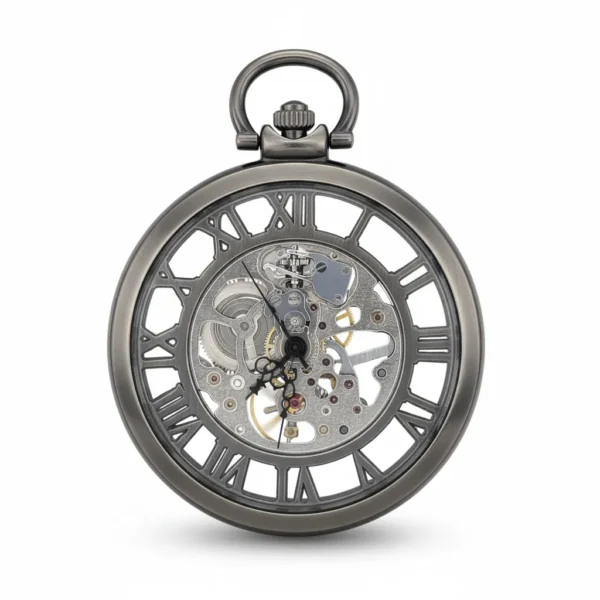 FAC-023-pocket-watch-1 Double Silver Roman Numeral Pocket Watch pocket watch