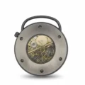 Leather Strap Skeleton Pocket Watch