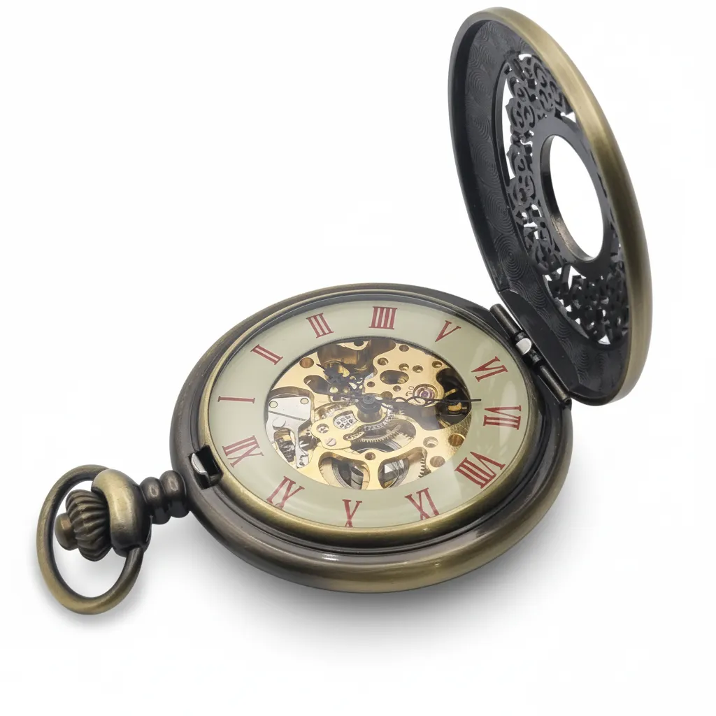 Brass Ringlet Half Hunter Pocket Watch - Image 3