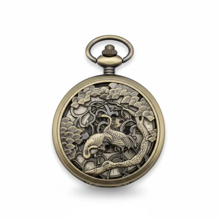 Brass Flamingo Pocket Watch