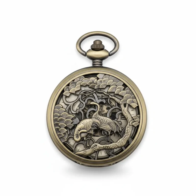 Brass Flamingo Pocket Watch